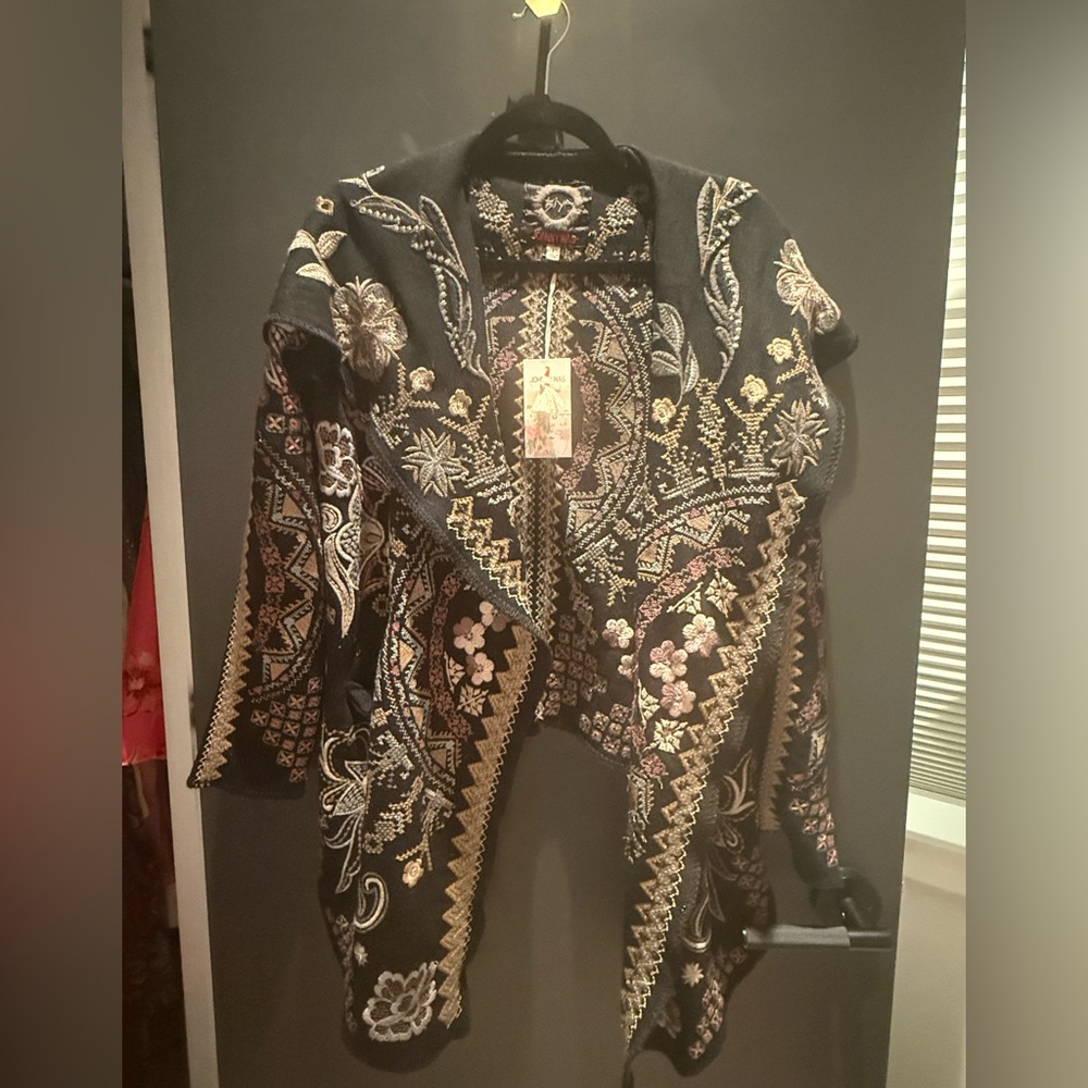 Johnny Was Biya Metallic Short Hoodie